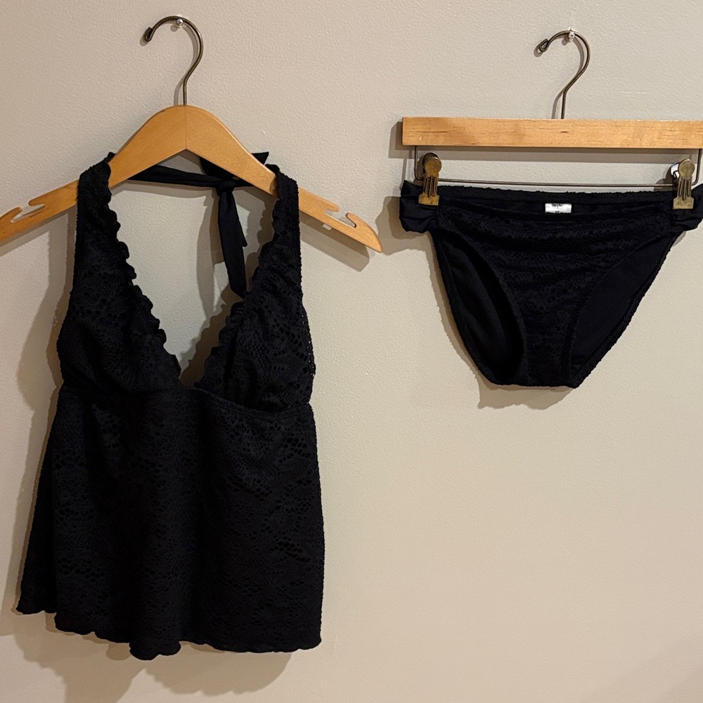 Xhilaration Black Lace Chemise and Panty Set